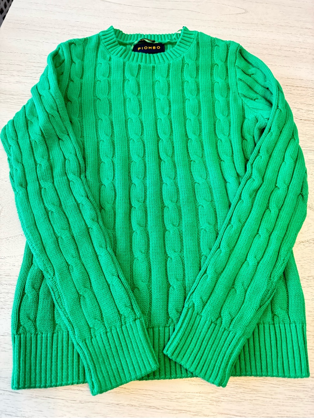 PIOMBO Green Cable Knit Crewneck Sweater NWT size S